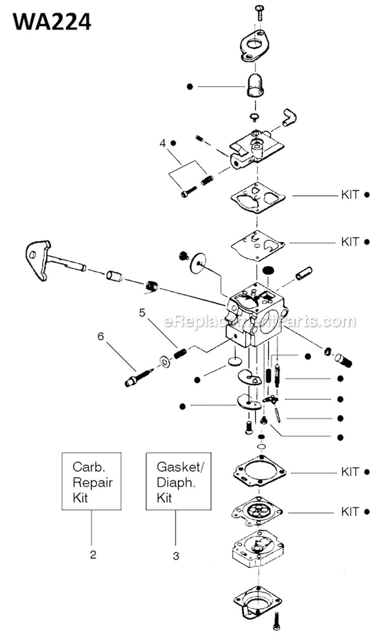 Page B Diagram and Parts List for FEATHERLITE Type 5 Weed Eater Trimmer